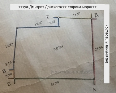 Buy a lot of land, Donskogo-Dmitriya-ul, Odessa, Primorskiy district, id 44249