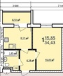 Buy an apartment, Arkhitektorov-ul, Ukraine, Kharkiv, 1  bedroom, 34 кв.м, 666 000