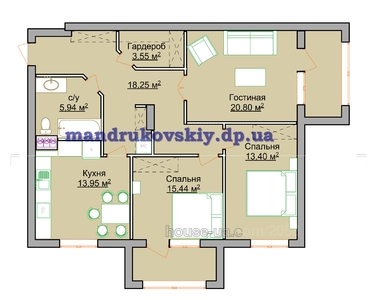 Buy an apartment, Mandrikovskaya-ul, 136, Dnipro, Pobeda_2, Sobornyi district, id 23131